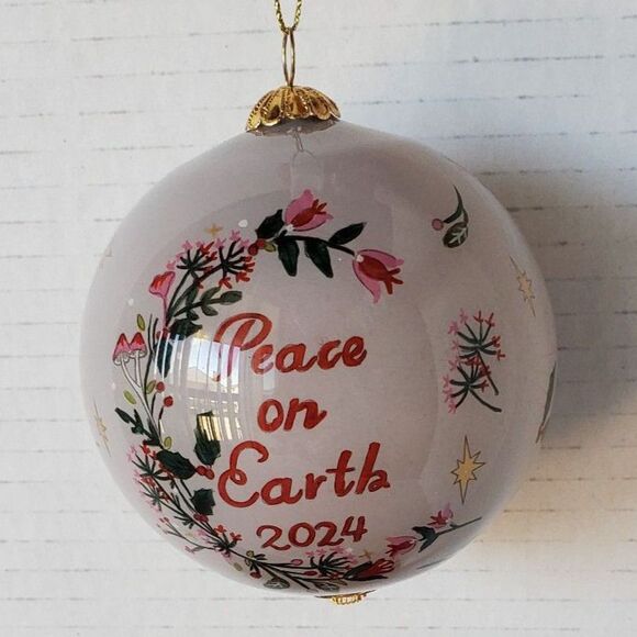 Christmas Ornament Glass Li Bien "Peace on Earth" Dove 2024 Hand-Painted Collect - Picture 8 of 8
